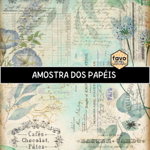 Papel Digital Vintage 105 - Botanical Shabby
