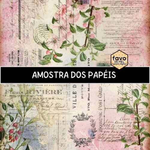 Papel Digital Vintage 105 - Botanical Shabby