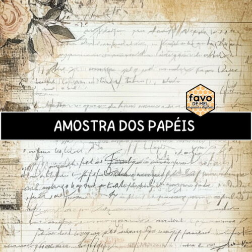 Papel Digital Vintage 108 - Antique Script Junk Journal