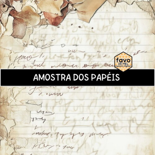 Papel Digital Vintage 108 - Antique Script Junk Journal