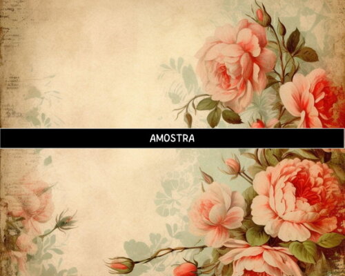 Papel Digital Vintage 111 - Rosas Vermelhas Antique Red