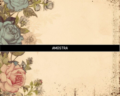 Papel Digital Vintage 113 Floral Azul Aquarela - Blue
