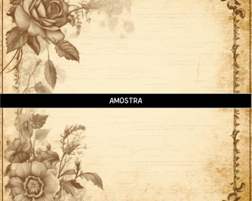 Papel Digital Vintage 113 Floral Azul Aquarela - Blue