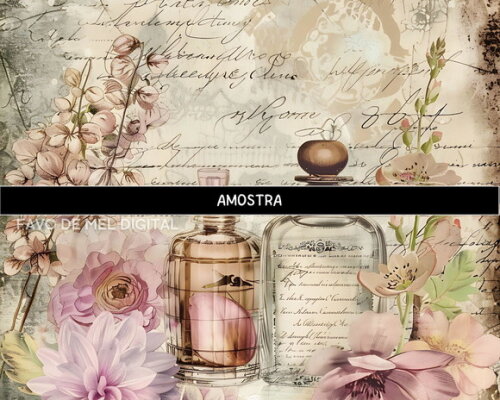 Papel Digital Vintage 114 Victorian Perfume (pague 1 Leve +4