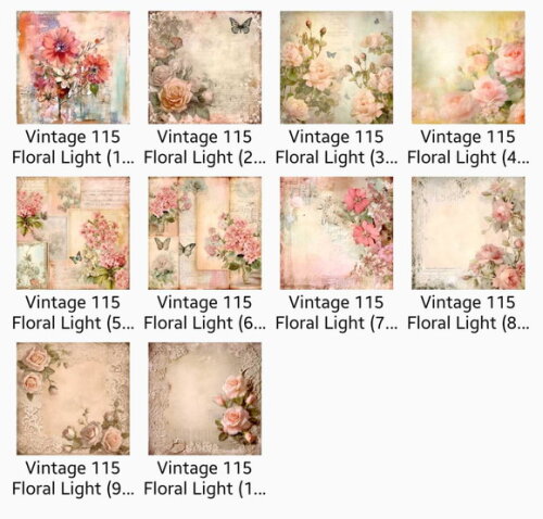 Papel Digital Vintage 115 Floral Light Aquarela Jpg