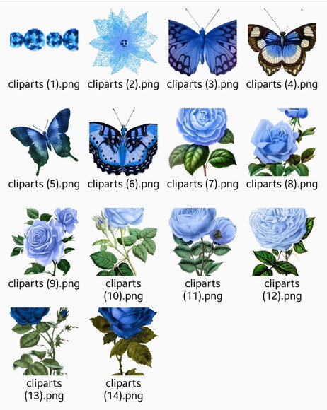 Papel Digital Vintage 117 Vintage Blue Floral Azul Jpg