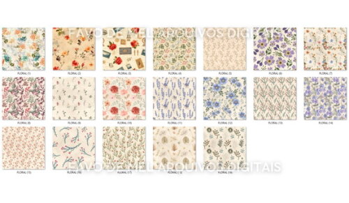 Papel Digital Vintage 127 Floral Shabby Fundo Bege Jpg