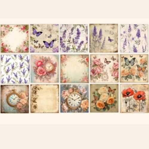 Papel Digital Vintage 23 - Floral Feminino