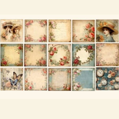 Papel Digital Vintage 23 - Floral Feminino