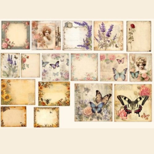 Papel Digital Vintage 23 - Floral Feminino