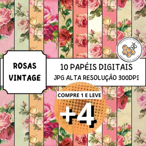 Papel Digital Vintage 34 - Rosas Vintage - Vanity Roses