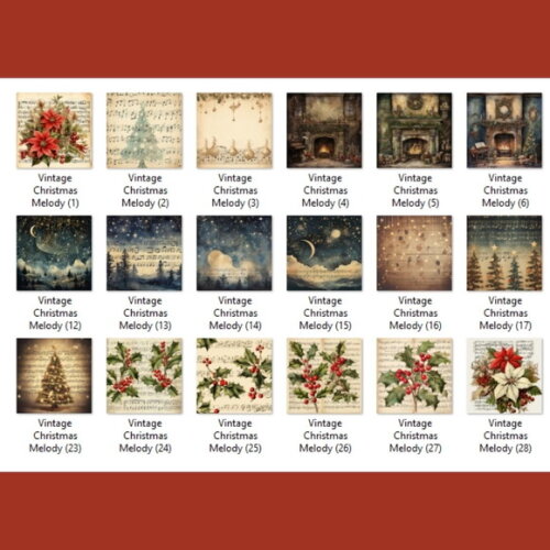 Papel Digital Vintage 32 - Natal Musical Partituras