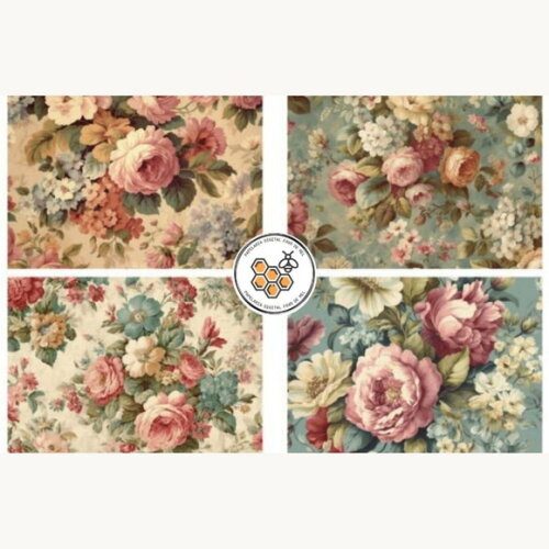 Papel Digital Vintage 36 - Floral Vintage Flowers