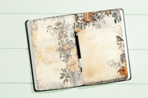 Papel Digital Vintage 42 - Floral Cinza - Ivory And Grey