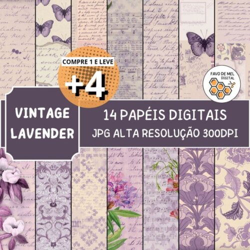 Papel Digital Vintage 46 - Lavender Vintage Mix