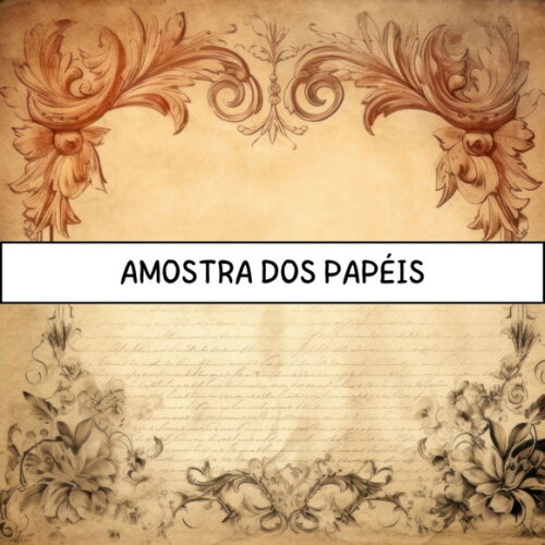 Papel Digital Vintage 47 - com Molduras - Paper Texture