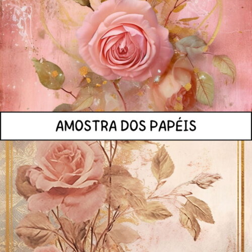 Papel Digital Vintage 48 - Rosas - Faded Pink Roses