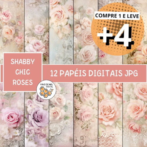Papel Digital Vintage 50 - Shabby Roses