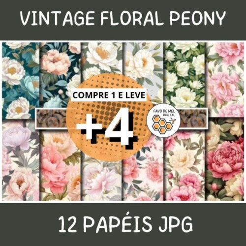 Papel Digital Vintage 51 - Peony