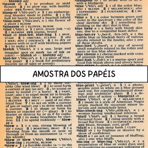 Papel Digital Vintage 56 - Páginas de Dicionário Inglês