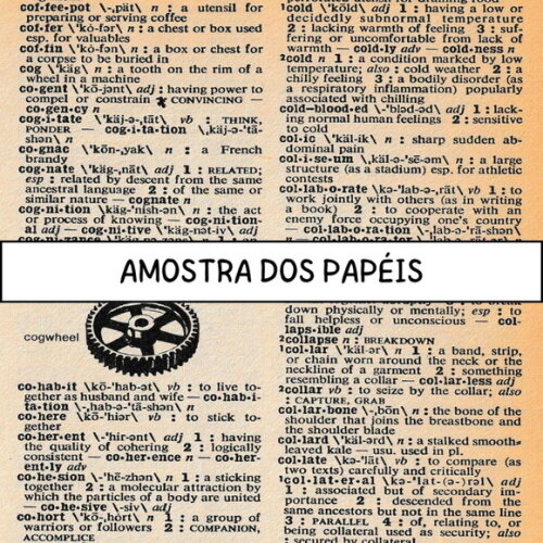 Papel Digital Vintage 56 - Páginas de Dicionário Inglês