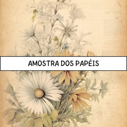 Papel Digital Vintage 58 - Floral Margaridas - Blooming