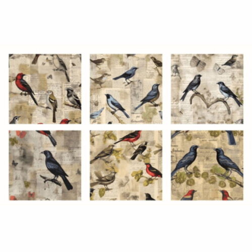 Papel Digital Vintage 57 - Pássaros - Vintage Birds