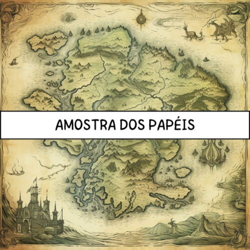 Papel Digital Vintage 59 - Mapas Vintage Aquarela