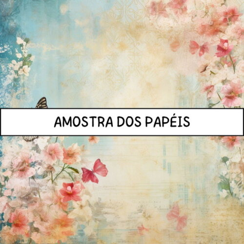Papel Digital Vintage 60 - Borboletas Beautiful Butterflies