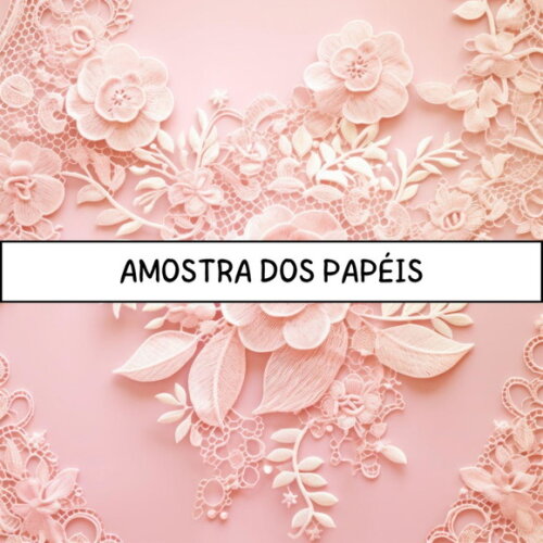 Papel Digital Vintage 62 - Rosas e Rendas - Victorian Blush