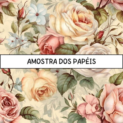 Papel Digital Vintage 64 - Rosas Shabby