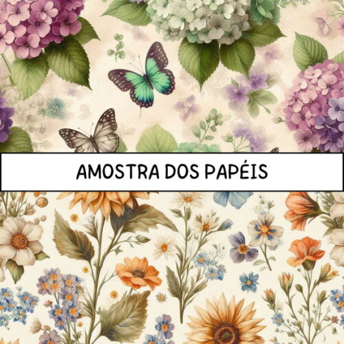 Papel Digital Vintage 66 - Shabby Flowers Ia Scrapbook
