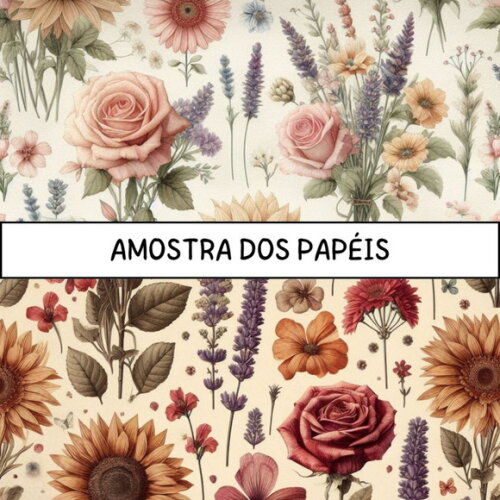 Papel Digital Vintage 66 - Shabby Flowers Ia Scrapbook