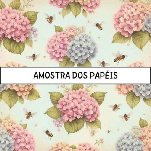 Papel Digital Vintage 67 Hortênsias - Shabby Ia Hydrangeas