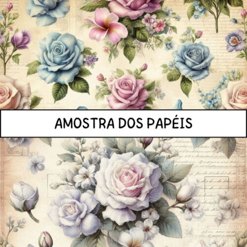 Papel Digital Vintage 69 - Shabby Floral Ia