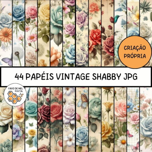 Papel Digital Vintage 69 - Shabby Floral Ia
