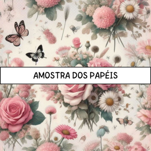 Papel Digital Vintage 68 - Shabby Floral Ia