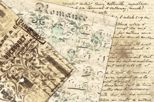 Papel Digital Vintage 72 - Sépia Ephemera