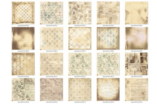 Papel Digital Vintage 72 - Sépia Ephemera