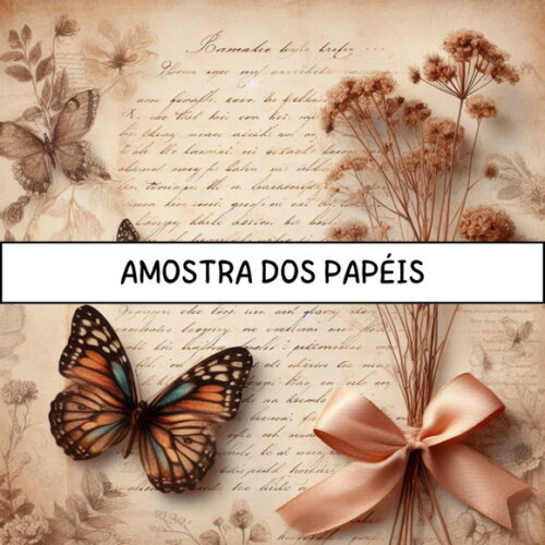 Papel Digital Vintage 75 - Floral Fino Vintage