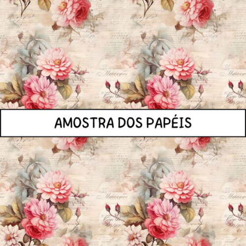 Papel Digital Vintage 76 Rosas Vermelhas - Vintage Red Roses