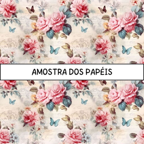 Papel Digital Vintage 76 Rosas Vermelhas - Vintage Red Roses