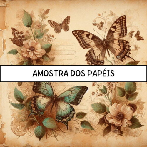 Papel Digital Vintage 77 - Floral Fino Vintage 2