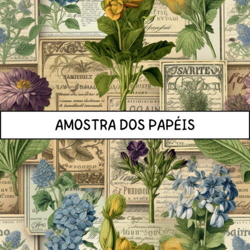 Papel Digital Vintage 79 - Botânico - Vintage Botanicals