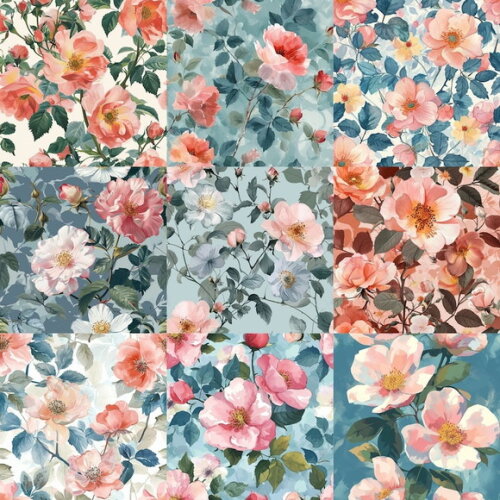 Papel Digital Vintage 81 - Soft Roses Pattern