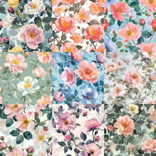 Papel Digital Vintage 81 - Soft Roses Pattern