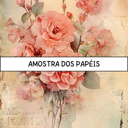 Papel Digital Vintage 83 - Pink Roses Junk Journal