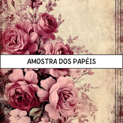 Papel Digital Vintage 85 - Roses Junk Journal 1