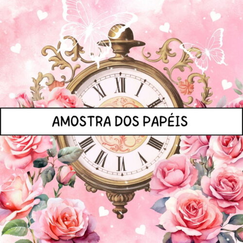 Papel Digital Vintage 95 - Vintage Love Rosas Vermelhas