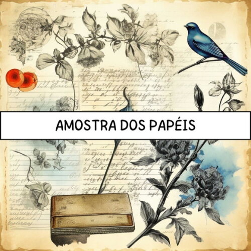 Papel Digital Vintage Scrapbook 63 - Nostalgic Ephemera